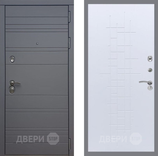 Входная металлическая Дверь Рекс (REX) 14 силк титан FL-289 Белый ясень в Жуковский
