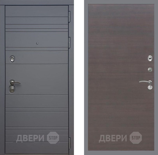 Входная металлическая Дверь Рекс (REX) 14 силк титан GL венге поперечный в Жуковский