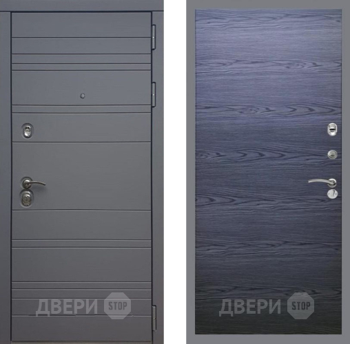 Входная металлическая Дверь Рекс (REX) 14 силк титан GL Дуб тангенальный черный в Жуковский