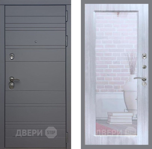 Дверь Рекс (REX) 14 силк титан Зеркало Пастораль Сандал белый в Жуковский