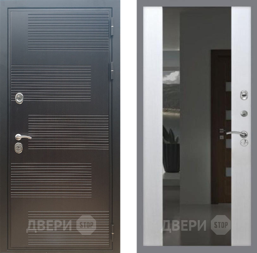 Входная металлическая Дверь Рекс (REX) премиум 185 СБ-16 Зеркало Белый ясень в Жуковский