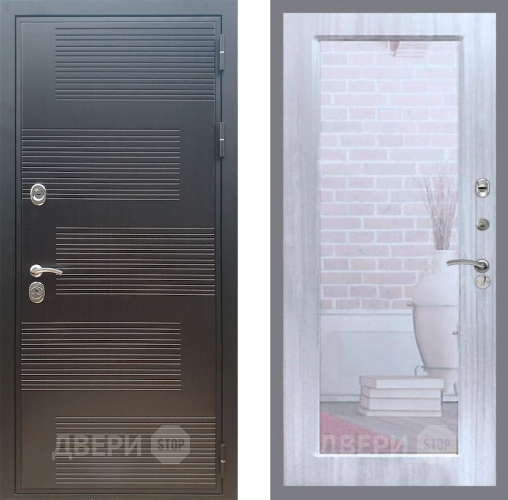 Входная металлическая Дверь Рекс (REX) премиум 185 Зеркало Пастораль Сандал белый в Жуковский