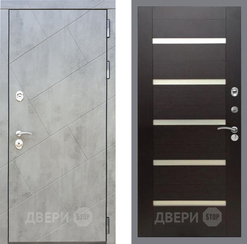 Входная металлическая Дверь Рекс (REX) 22 СБ-14 стекло белое венге поперечный в Жуковский