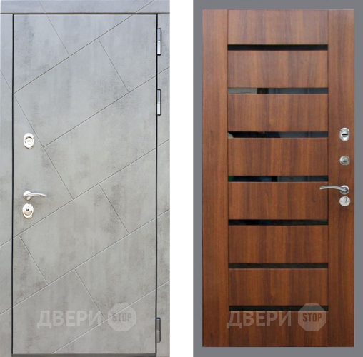 Входная металлическая Дверь Рекс (REX) 22 СБ-14 стекло черное Орех бренди в Жуковский