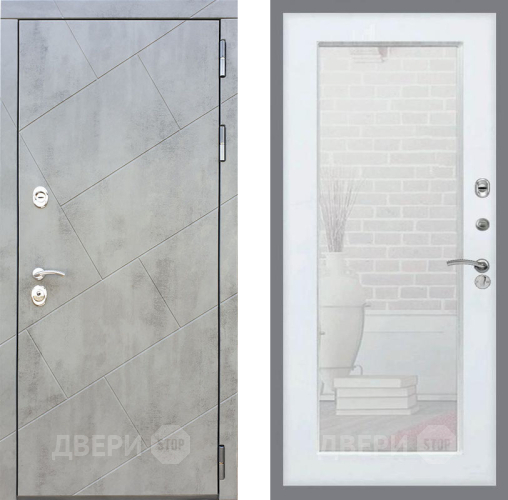 Входная металлическая Дверь Рекс (REX) 22 Зеркало Пастораль Белый ясень в Жуковский