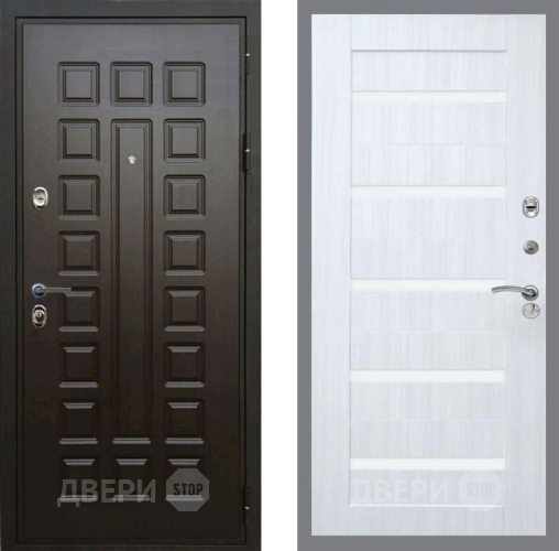 Входная металлическая Дверь Рекс (REX) Премиум 3к СБ-14 стекло белое Сандал белый в Жуковский