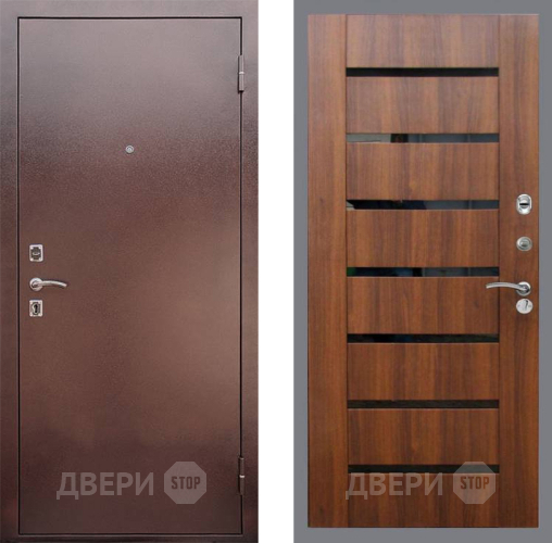 Входная металлическая Дверь Рекс (REX) 1 СБ-14 стекло черное Орех бренди в Жуковский
