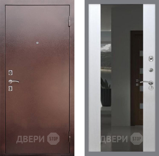 Входная металлическая Дверь Рекс (REX) 1 СБ-16 Зеркало Белый ясень в Жуковский