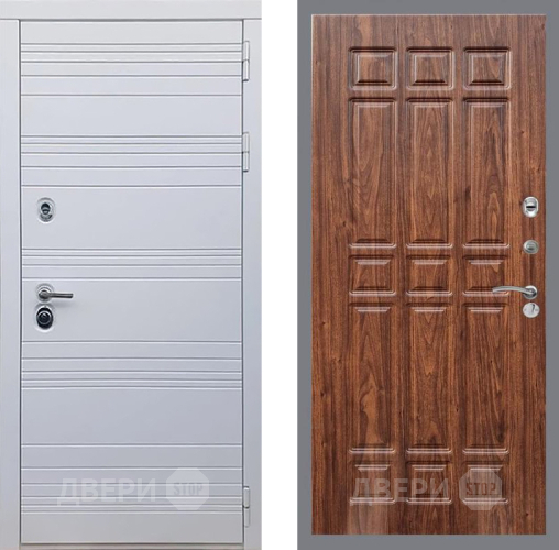Входная металлическая Дверь Рекс (REX) 14 Силк Сноу FL-33 орех тисненый в Жуковский