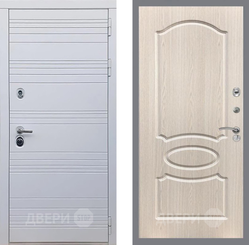 Входная металлическая Дверь Рекс (REX) 14 Силк Сноу FL-128 Беленый дуб в Жуковский