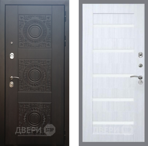 Входная металлическая Дверь Рекс (REX) 10 СБ-14 стекло белое Сандал белый в Жуковский