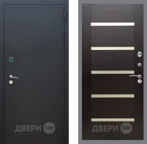 Дверь Рекс (REX) 1A Черный Муар СБ-14 стекло белое венге поперечный в Жуковский
