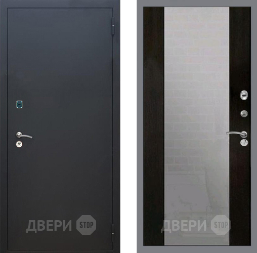 Входная металлическая Дверь Рекс (REX) 1A Черный Муар СБ-16 Зеркало Венге в Жуковский