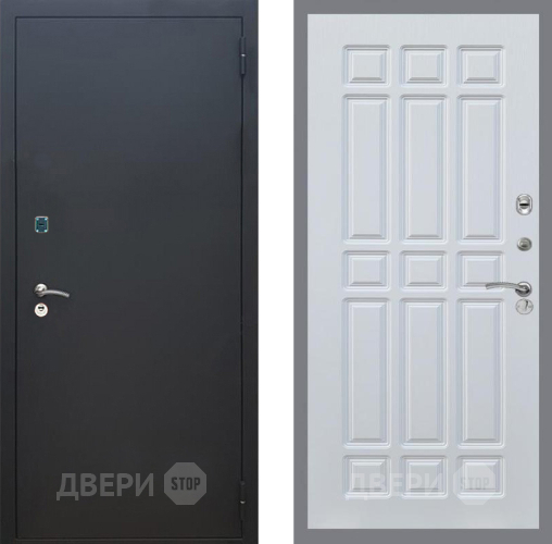 Входная металлическая Дверь Рекс (REX) 1A Черный Муар FL-33 Белый ясень в Жуковский