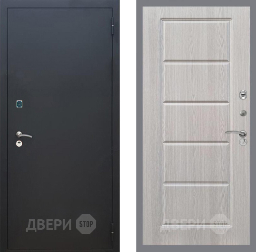 Входная металлическая Дверь Рекс (REX) 1A Черный Муар FL-39 Беленый дуб в Жуковский