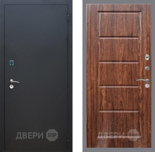 Входная металлическая Дверь Рекс (REX) 1A Черный Муар FL-39 орех тисненый в Жуковский