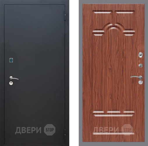 Входная металлическая Дверь Рекс (REX) 1A Черный Муар FL-58 орех тисненый в Жуковский
