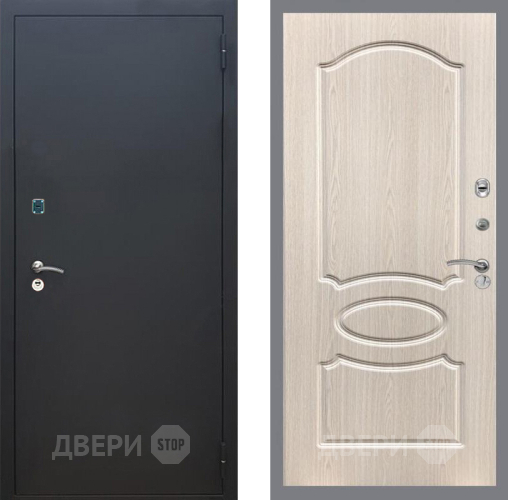 Входная металлическая Дверь Рекс (REX) 1A Черный Муар FL-128 Беленый дуб в Жуковский