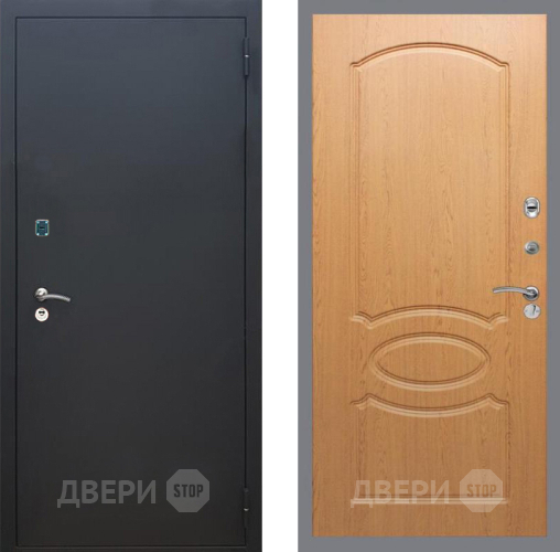 Входная металлическая Дверь Рекс (REX) 1A Черный Муар FL-128 Дуб в Жуковский