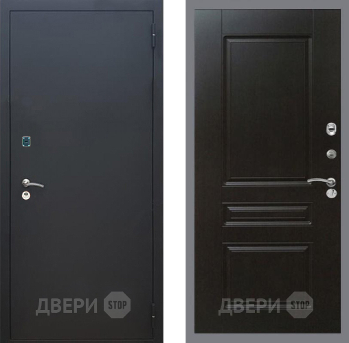 Входная металлическая Дверь Рекс (REX) 1A Черный Муар FL-243 Венге в Жуковский