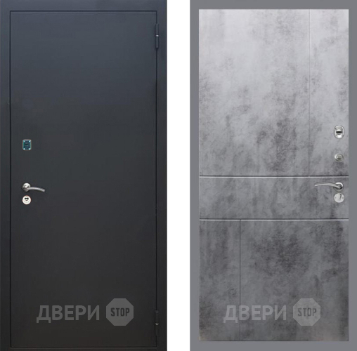 Входная металлическая Дверь Рекс (REX) 1A Черный Муар FL-290 Бетон темный в Жуковский