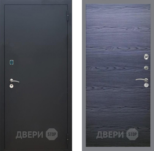 Входная металлическая Дверь Рекс (REX) 1A Черный Муар GL Дуб тангенальный черный в Жуковский