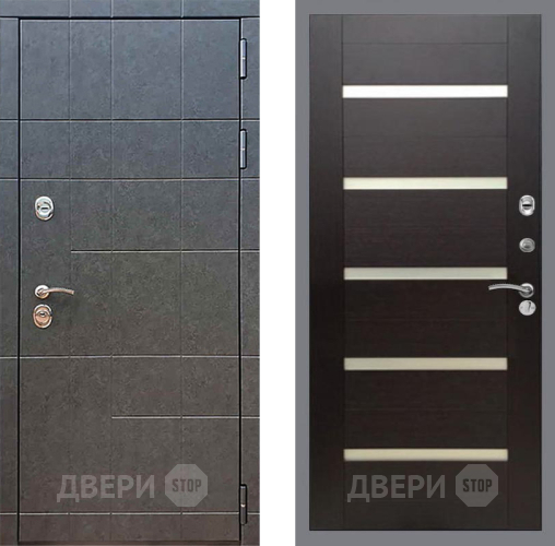 Входная металлическая Дверь Рекс (REX) 21 СБ-14 стекло белое венге поперечный в Жуковский