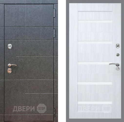 Входная металлическая Дверь Рекс (REX) 21 СБ-14 стекло белое Сандал белый в Жуковский