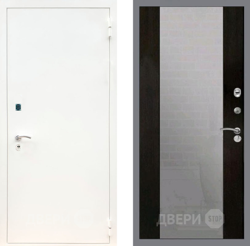 Дверь Рекс (REX) 1А Белая шагрень СБ-16 Зеркало Венге в Жуковский