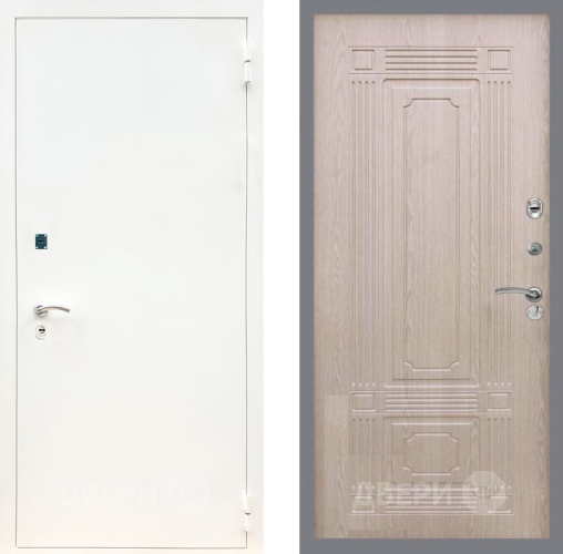 Входная металлическая Дверь Рекс (REX) 1А Белая шагрень FL-2 Беленый дуб в Жуковский