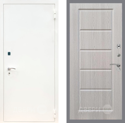 Входная металлическая Дверь Рекс (REX) 1А Белая шагрень FL-39 Беленый дуб в Жуковский
