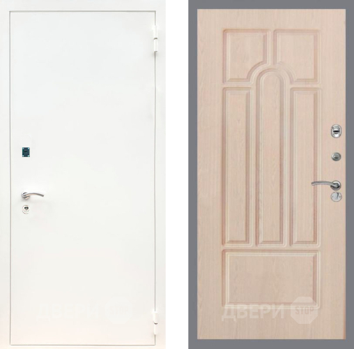 Входная металлическая Дверь Рекс (REX) 1А Белая шагрень FL-58 Беленый дуб в Жуковский