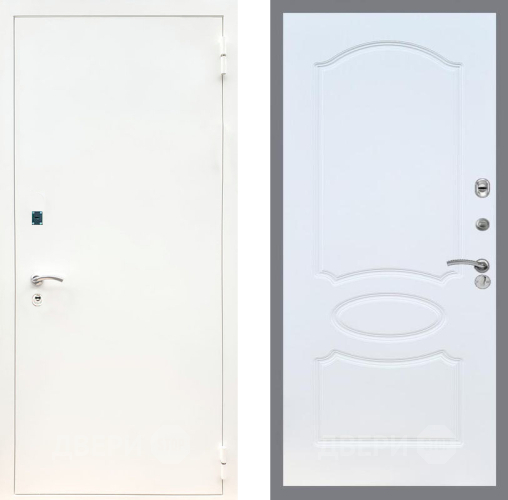 Входная металлическая Дверь Рекс (REX) 1А Белая шагрень FL-128 Белый ясень в Жуковский