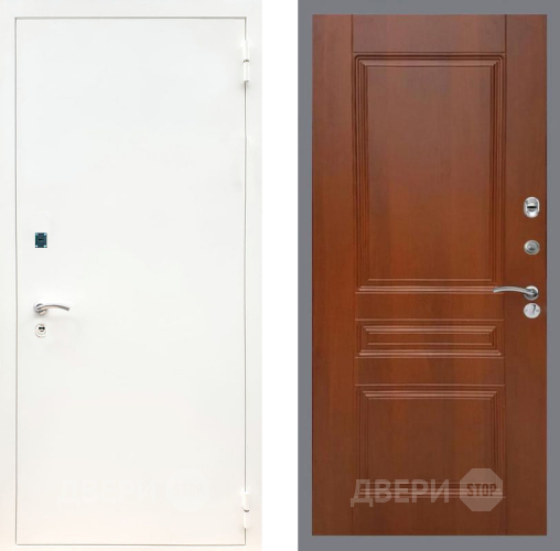 Входная металлическая Дверь Рекс (REX) 1А Белая шагрень FL-243 Итальянский орех в Жуковский