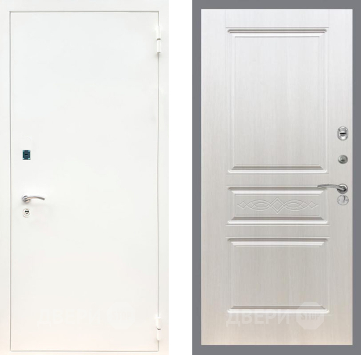 Входная металлическая Дверь Рекс (REX) 1А Белая шагрень FL-243 Лиственница беж в Жуковский