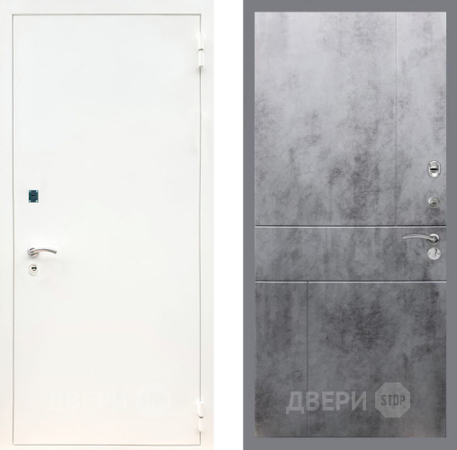 Входная металлическая Дверь Рекс (REX) 1А Белая шагрень FL-290 Бетон темный в Жуковский