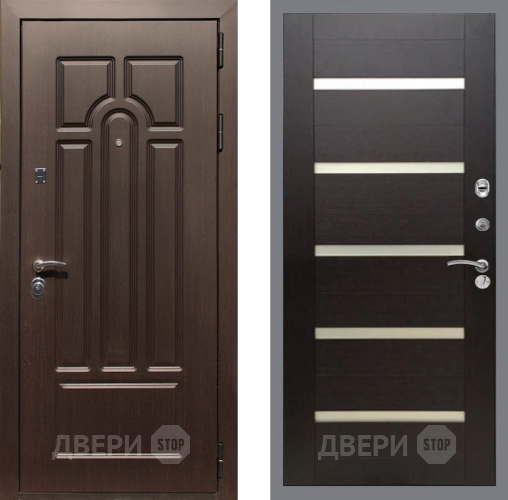 Входная металлическая Дверь Рекс (REX) Эврика СБ-14 стекло белое венге поперечный в Жуковский