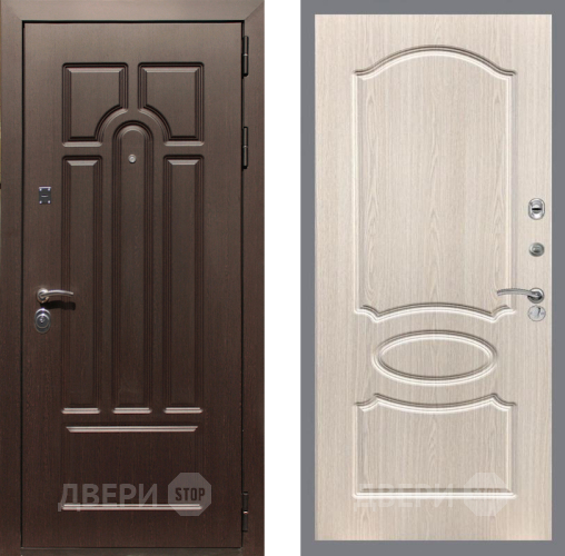 Входная металлическая Дверь Рекс (REX) Эврика FL-128 Беленый дуб в Жуковский