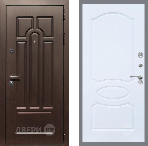 Входная металлическая Дверь Рекс (REX) Эврика FL-128 Силк Сноу в Жуковский