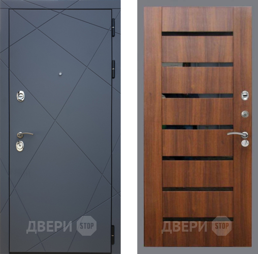 Дверь Рекс (REX) 13 Силк Титан СБ-14 стекло черное Орех бренди в Жуковский