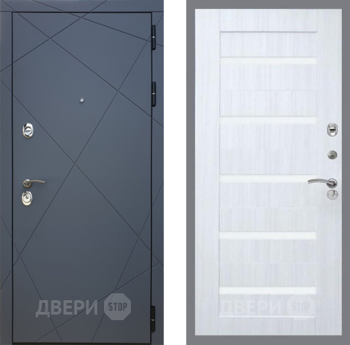 Дверь Рекс (REX) 13 Силк Титан СБ-14 стекло белое Сандал белый в Жуковский
