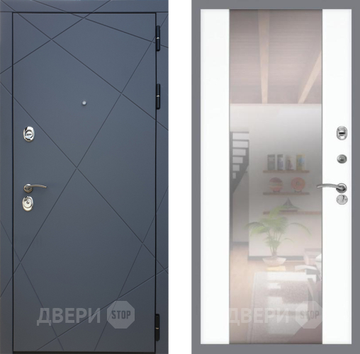 Входная металлическая Дверь Рекс (REX) 13 Силк Титан СБ-16 Зеркало Силк Сноу в Жуковский
