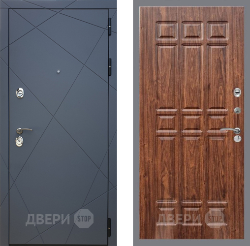Входная металлическая Дверь Рекс (REX) 13 Силк Титан FL-33 орех тисненый в Жуковский