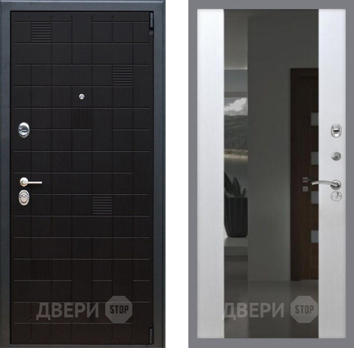 Входная металлическая Дверь Рекс (REX) 12 СБ-16 Зеркало Белый ясень в Жуковский