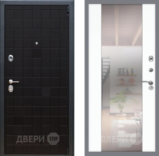 Входная металлическая Дверь Рекс (REX) 12 СБ-16 Зеркало Силк Сноу в Жуковский