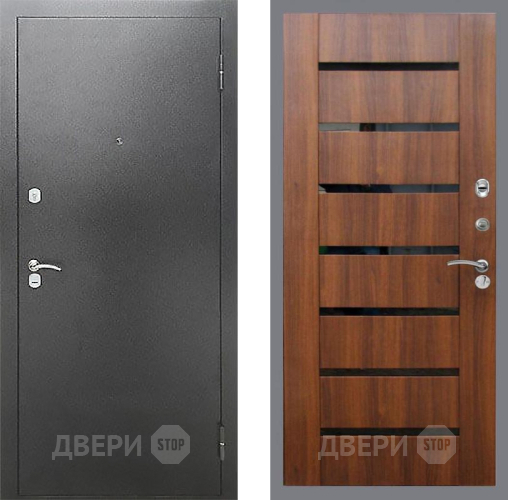 Входная металлическая Дверь Рекс (REX) Сити СБ-14 стекло черное Орех бренди в Жуковский