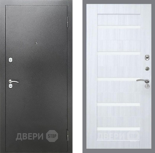 Входная металлическая Дверь Рекс (REX) Сити СБ-14 стекло белое Сандал белый в Жуковский