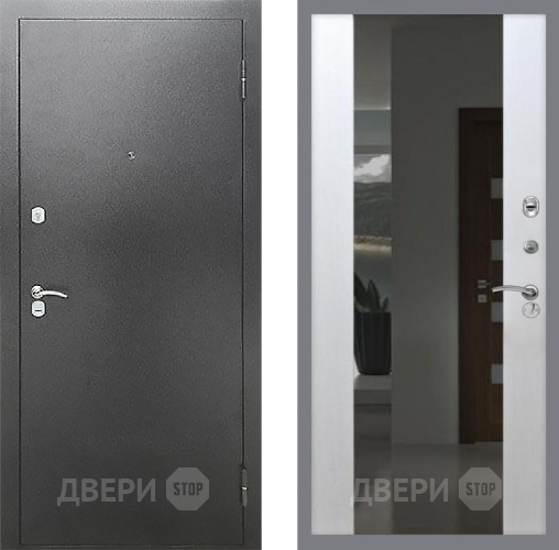 Входная металлическая Дверь Рекс (REX) Сити СБ-16 Зеркало Белый ясень в Жуковский