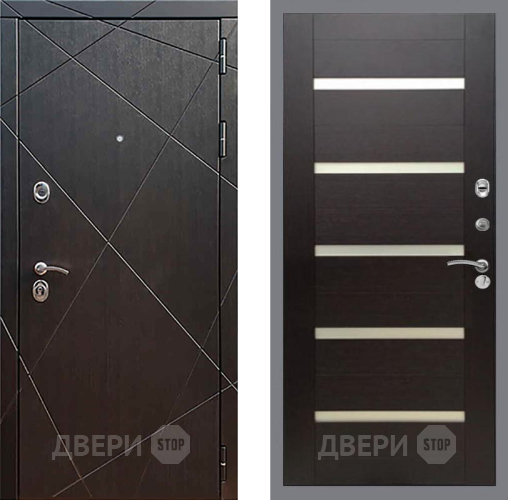 Входная металлическая Дверь Рекс (REX) 13 Венге СБ-14 стекло белое венге поперечный в Жуковский