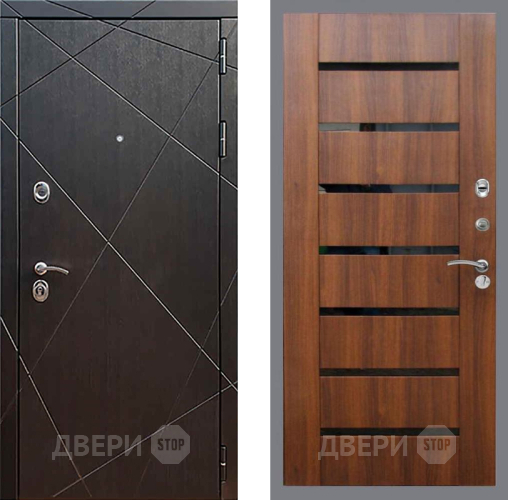 Дверь Рекс (REX) 13 Венге СБ-14 стекло черное Орех бренди в Жуковский